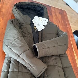 Olive Green KANUK Long Puffer Coat